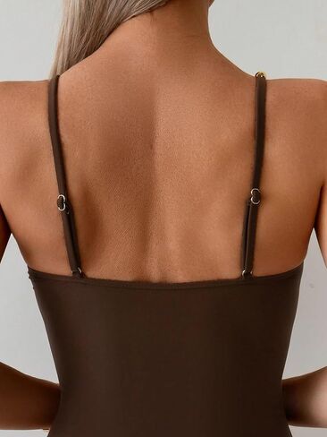 Elegant Women's Backless One Piece Swimsuit Sleeveless Monokini for Beach Vacation in Saudi Arabia