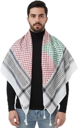 وشاح كوفية فلسطينية، وشاح فلسطين بشرابة، شماغ تكتيكي لغطاء الرأس للرجال والنساء in Kuwait