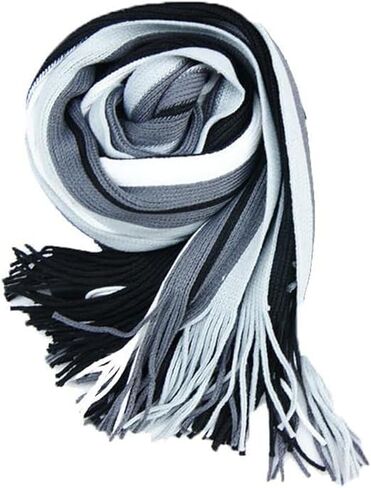 Knitted Scarf Winter Warm Soft Striped Shawl Wrap Tassel Fashion Accessories in Saudi Arabia