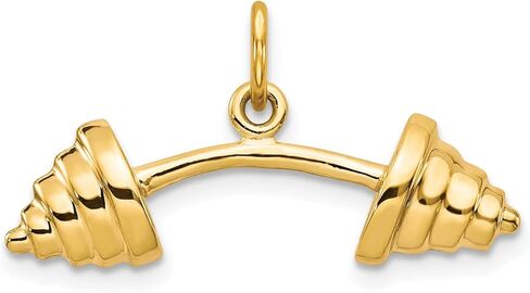 10K Gold Barbell Charm Weightlifting Body Builder in Saudi Arabia