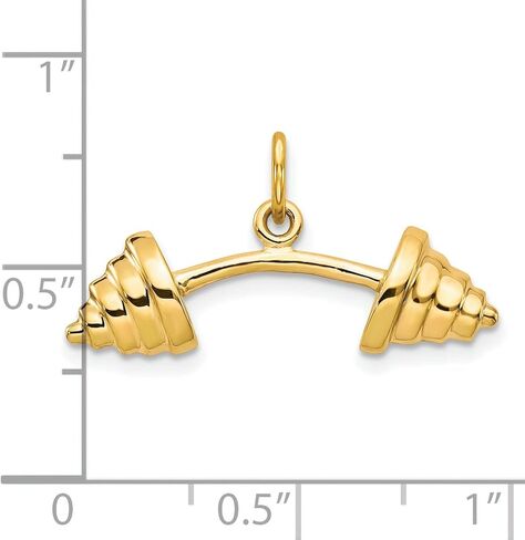 10K Gold Barbell Charm Weightlifting Body Builder in Saudi Arabia
