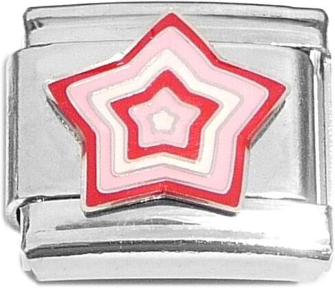 NewCharms Red Pink Star Burst Layers Italian Charm in Saudi Arabia