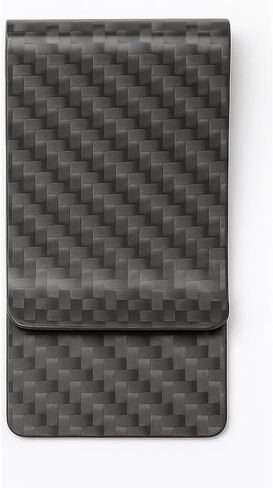 Carbon Fiber Money Clip for Men, Slim Minimalist Front Pocket Cash Holder, Strong Grip, 2.75" x 1.5" (Glossy Black Carbon Fiber) in Saudi Arabia
