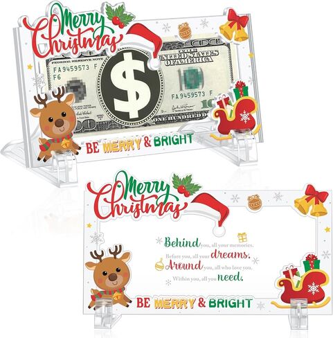 Christmas Money Holders for Cash Acrylic Holiday Money Gift Card Holders Funny Ways to Give Cash Xmas Cash Gift for Men Women Christmas Festive(Snowman) in Saudi Arabia