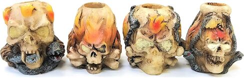 Fire Skull Cigarette Snuffer with Glow in The Dark Eyes - 4 Pack in Saudi Arabia
