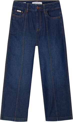 Calvin Klein Girls 5-Pocket Seamed Wide Leg Denim Jean, Zipper Fly & Button Closure in Saudi Arabia