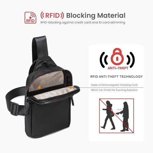 Mini Sling Bag for Men Women, RFID Blocking Crossbody Backpack Casual Utility Chest Phone Bag for Travel Workout in Saudi Arabia