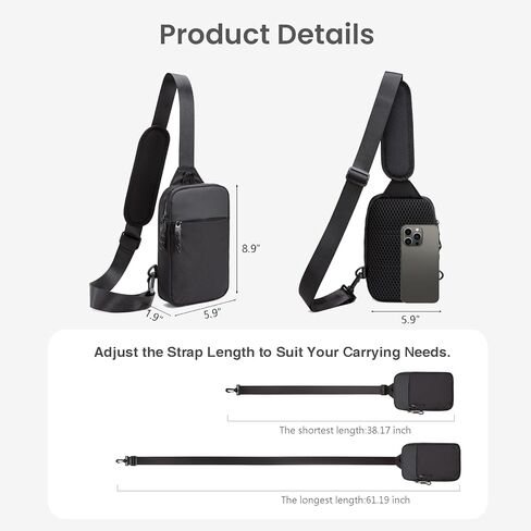 Mini Sling Bag for Men Women, RFID Blocking Crossbody Backpack Casual Utility Chest Phone Bag for Travel Workout in Saudi Arabia
