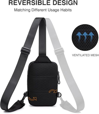 Mini Sling Bag for Men Women, RFID Blocking Crossbody Backpack Casual Utility Chest Phone Bag for Travel Workout in Saudi Arabia