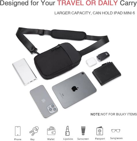 Mini Sling Bag for Men Women, RFID Blocking Crossbody Backpack Casual Utility Chest Phone Bag for Travel Workout in Saudi Arabia