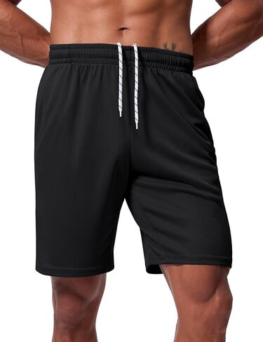 Men's Athletic Shorts 9 Inch Inseam - Quick Dry Mesh Basketball Shorts Men, Lightweight Mens Gym Running Shorts in Saudi Arabia