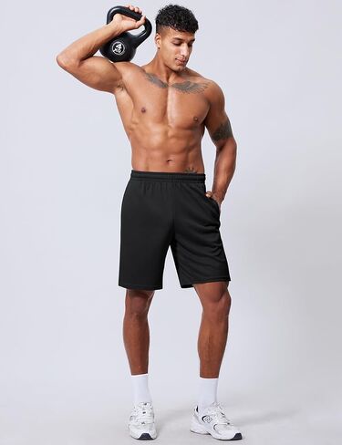 Men's Athletic Shorts 9 Inch Inseam - Quick Dry Mesh Basketball Shorts Men, Lightweight Mens Gym Running Shorts in Saudi Arabia