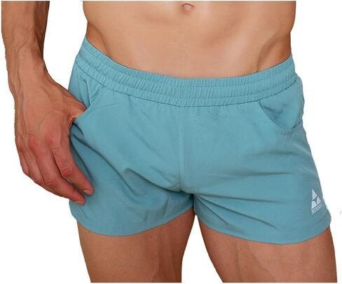 Body Aware Men's Square Cut Gym Short - Green in Saudi Arabia