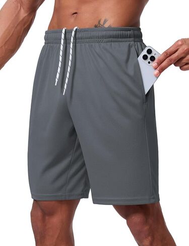 Men's Athletic Shorts 9 Inch Inseam - Quick Dry Mesh Basketball Shorts Men, Lightweight Mens Gym Running Shorts in Saudi Arabia