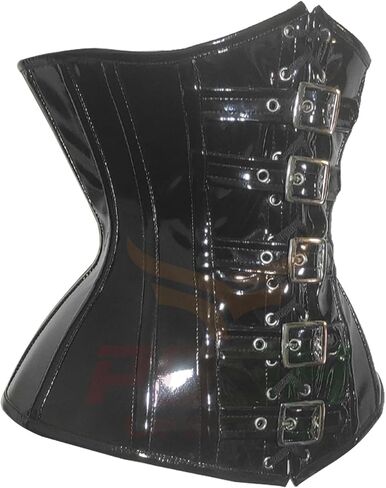 Women's Waist Training Underbust PVC Corset Steel Boned Hourglass Body Shaper in Saudi Arabia