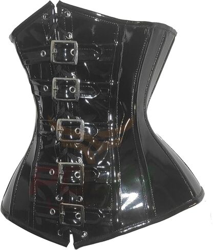 Women's Waist Training Underbust PVC Corset Steel Boned Hourglass Body Shaper in Saudi Arabia