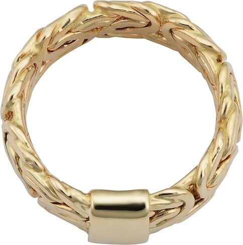 Kooljewelry 14k Yellow Gold 7.5 mm Byzantine Band Ring in Saudi Arabia