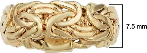 Kooljewelry 14k Yellow Gold 7.5 mm Byzantine Band Ring in Saudi Arabia
