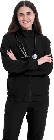 Medical Scrubs Set, Two-Piece Uniform with Full Zip Jacket and Jogger Pants 4 Way Stretch Workwear in Saudi Arabia