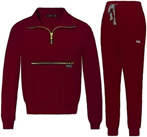 VIAOLI Scrubs for Women Set Long Sleeve Scrubs Top and Multi Pocket Jogger Pants Casual Scrub Jackets for Women in Kuwait