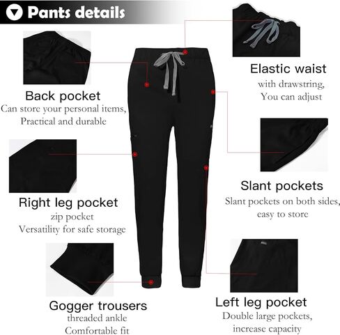 VIAOLI Scrubs for Women Set Long Sleeve Scrubs Top and Multi Pocket Jogger Pants Casual Scrub Jackets for Women in Kuwait