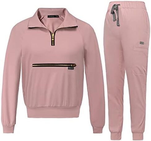 VIAOLI Scrubs for Women Set Long Sleeve Scrubs Top and Multi Pocket Jogger Pants Casual Scrub Jackets for Women in Kuwait