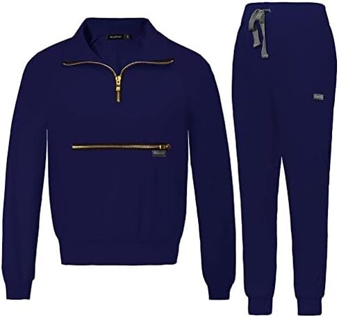 VIAOLI Scrubs for Women Set Long Sleeve Scrubs Top and Multi Pocket Jogger Pants Casual Scrub Jackets for Women in Kuwait