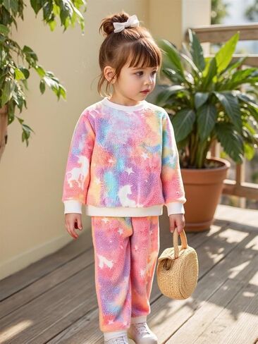 Little Girls Clothes Crew Neck Sweatshirt and Leggings Girls Outfits Size 3-6Y in Saudi Arabia