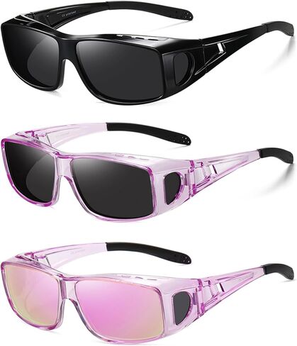 Wzerry Sunglasses Fit Over Glasses Polarized for Men Women, Wrap-Around Glasses UV400 Protection for Driving and Outdoor in Saudi Arabia
