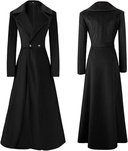 Tomioka Women Victorian Steampunk Tailcoat Double Breasted Long Trench Coat Medieval Vintage Trench Coat in Saudi Arabia