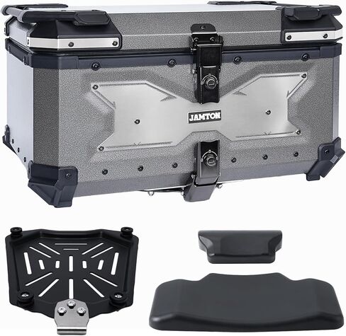 45L Universal Top Case for Motorcycle, Aluminum Motorcycle Tail Box Bag, Motorcycle Trunk with Anti-theft Lock and Quick-removal Function, Waterproof, Dustproof, Rustproof, with Universal Base in Saudi Arabia