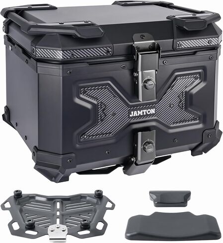 45L Universal Top Case for Motorcycle, Aluminum Motorcycle Tail Box Bag, Motorcycle Trunk with Anti-theft Lock and Quick-removal Function, Waterproof, Dustproof, Rustproof, with Universal Base in Saudi Arabia