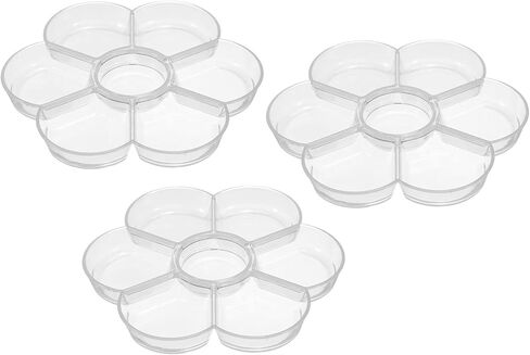 PATIKIL 7 Wells Acrylic Paint Palette, 6 Pack Painting Pallet Holder Flower Round Shape Art Supplies for Watercolor Gouache Oil Paint Art, White in Saudi Arabia