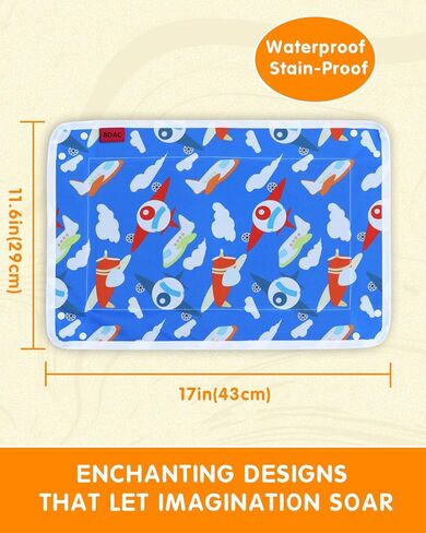 Adjustable Kids Airplane Tray Cover with Pocket Organizer, Snack & Toy Pockets, Toddler Airplane Travel Essentials, Travel Tray for Plane Train, Clear Touch Tablet Pocket, Carrying Strap, Plane Print in Saudi Arabia