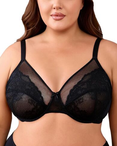 Minimizer Bras for Women Full Coverage Unlined Underwire Bra Plus Size Lace Bra for Heavy Breast in Saudi Arabia