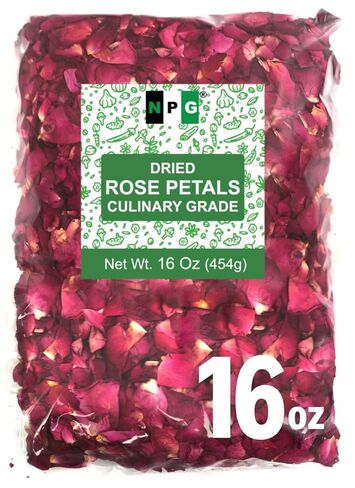 NPG Culinary Grade Rose Petals 16 Oz, Edible Dried Roses for Tea, Baking, Cooking, Garnish, Cocktails and Crafts in Saudi Arabia
