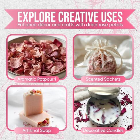 NPG Culinary Grade Rose Petals 16 Oz, Edible Dried Roses for Tea, Baking, Cooking, Garnish, Cocktails and Crafts in Saudi Arabia