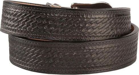 Justin Men's Bronco Basketweave Leather Belt Black 36 in Saudi Arabia