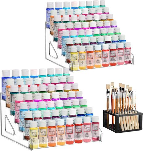 Clear Paint Organizer,7 Layers Acrylic Paint Organizer,Paint Storage Rack,Craft Paint Organizer Rack,Miniature Paint Holder for Paint Storage in Kuwait
