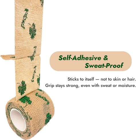 6 Pack Self Adhesive Bandage Wrap, 2" x 5 Yards Cohesive Elastic Tape with Lucky Clover Pattern, Flexible Wrap for Pets, Sports, First Aid, Ankle, Wrist, Finger, Gym Tape, Decorative Use in Saudi Arabia