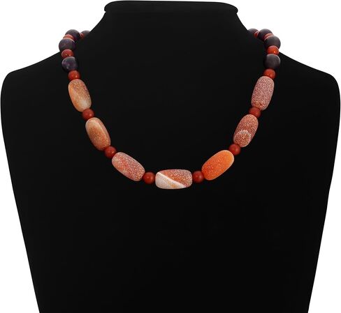 Gemstone Necklace Handmade One of a Kind Men's Women's Unisex Carnelian Art Jewelry Necklace in Saudi Arabia
