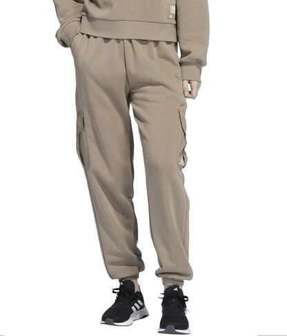 بنطال رياضي متعدد الاستخدامات للسيدات من adidas Q1 Utility Joggers، بني طباشيري، مقاس صغير in Kuwait