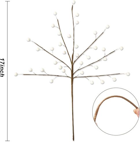 Winter Decorations 12Pcs Artificial Berry Stems White Berry Picks for Christmas Holiday Home Centerpieces Decor (Cream) in Saudi Arabia