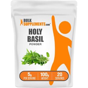 BulkSupplements.com Holy Basil Powder - Holy Basil Supplement, Holy Basil Leaf Powder - Tulsi Holy Basil, Herbal & Gluten Free, 5g per Serving, 1kg (2.2 lbs) (Pack of 1) in Saudi Arabia