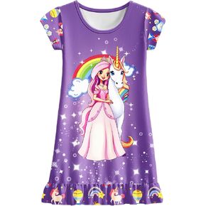 LQSZ Girls Nightgown Casual Dress Sleepwear 3-10 Years Pajamas Long Sleeve Nightgowns for Little Girls in Kuwait