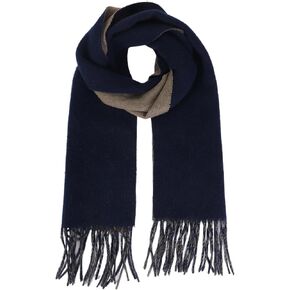 وشاح صوف ميرينو للرجال | 100% صوف نقي بلون سادة على الوجهين، تصميم ذو وجهين، أوشحة شتوية ناعمة وخفيفة الوزن in Kuwait