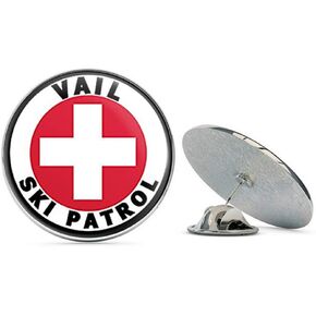 Round Vail SKI Patrol (Snow Snowboard Colorado) Metal 0.75" Lapel Hat Pin Tie Tack Pinback in Saudi Arabia