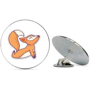 يوجا ثعلب لطيف بوز معدني مقاس 0.75 سم، قبعة طية صدر السترة، دبوس ربط، دبوس خلفي in Kuwait