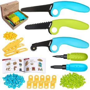 Cardboard Construction Kit for Kids 425 Piece for Family & Team Cardboard Crafting Activities, Inventable Cardboard Cutter for Kids with Scoring Wheel, Screws Cardboard Building Tools Toolkit in Kuwait