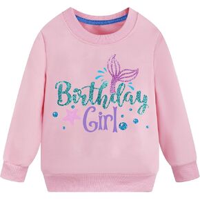 عيد ميلاد فتاة البلوز 2nd 3rd 4th 5th 6th 7th الفتيات قمصان عيد ميلاد طفل حورية البحر يونيكورن ملابس قطنية طويلة الأكمام in Kuwait